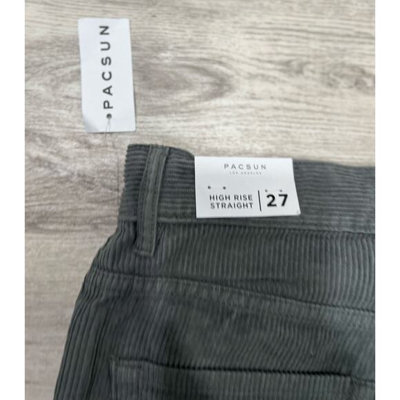 Pacsun Corduroy Pants Butterfly Embroidered High Rise Gray Size 27 - Picture 8 of 9